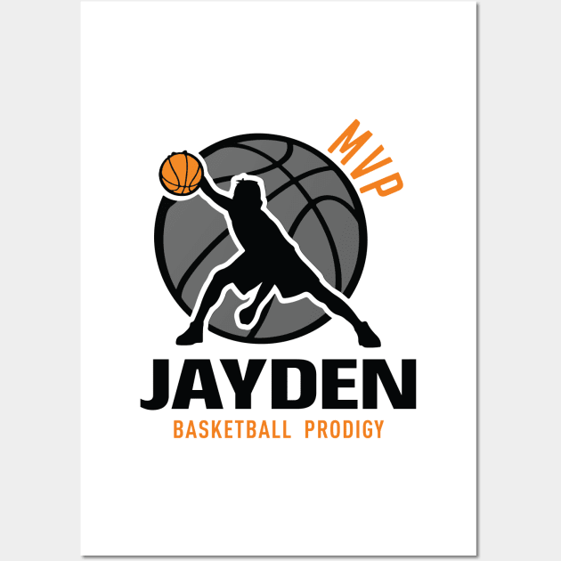 Jayden MVP Custom Player Basketball Prodigy Your Name Wall Art by Baseball Your Name